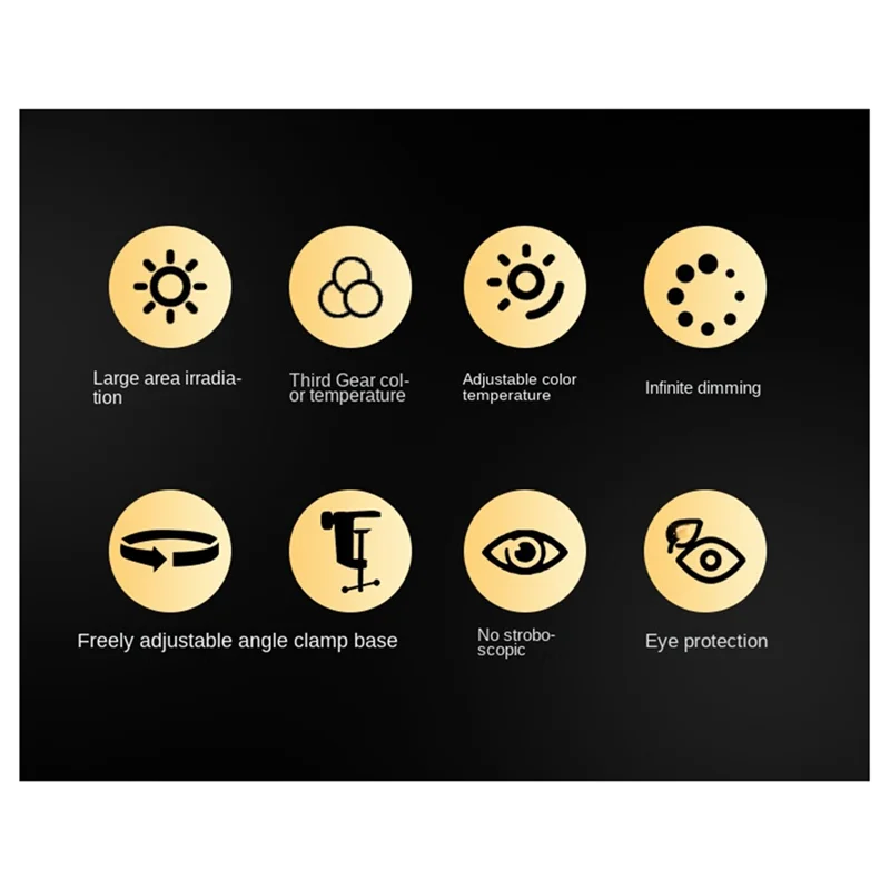 A26F-Desk Lamp With Clamp Double Head Architect Desk Lamp LED Desk Lamp Eye Protection Modern Desk Light 10 Brightnes 3 Color