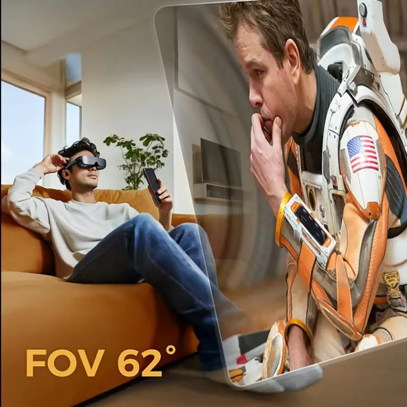 نظارات ذكية 4K 3D Ar نظارات ذكية عالية الدقة 800 بوصة شاشة عملاقة للمساحة سينما خاصة محمولة عرض 1080P
