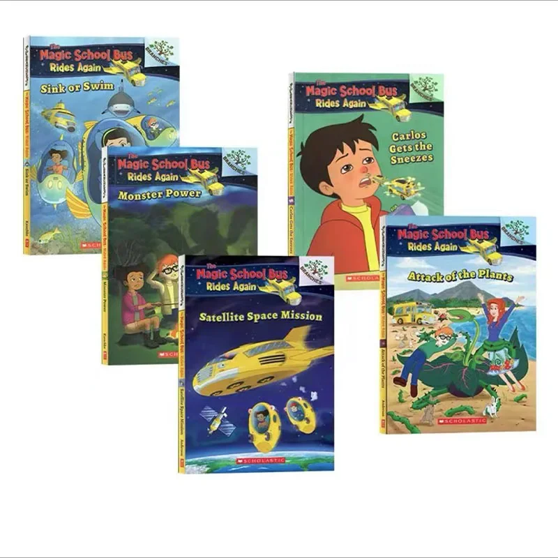 

5 Books/set The Magic School Bus Rides Again Scholastic Branches Children's Extracurricular English Reading Books