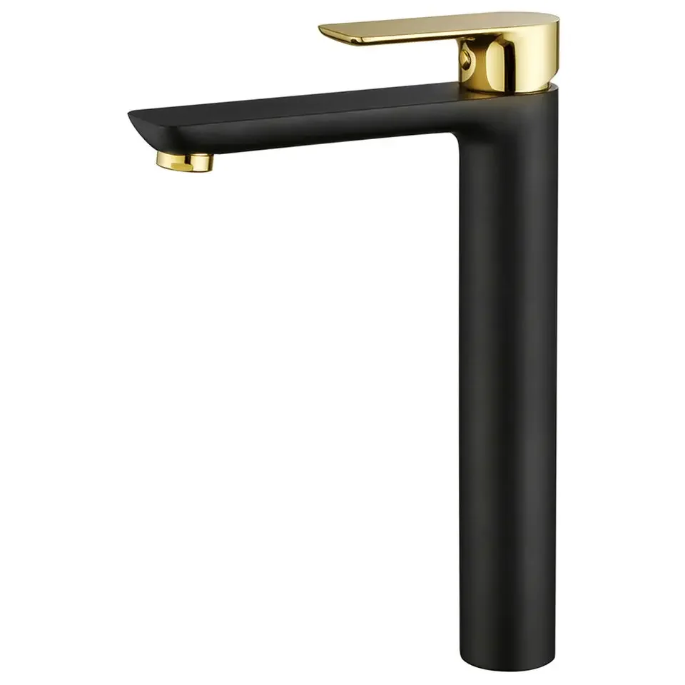 Luxury Thermostatic Basin Mixers Hot and Cold Water Solid Brass Deck Mounted Single Hole Brushed Gold Basin Faucet