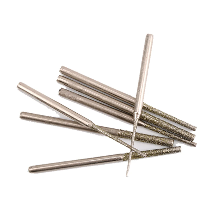 0.4mm/0.6mm/0.8mm/1mm/1.2mm/1.4mm/1.6mm/1.8mm Extra Long Diamond Drill Bit  Emery Peeling Bit Small Drilling Type A Tooth Burr