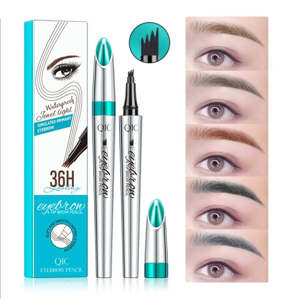 Waterproof Eyebrow Pencil Natural Effect 3D Front Fork Four-headed Tattoo Pencil Long-Lasting Eyebrow Pen Eyebrow