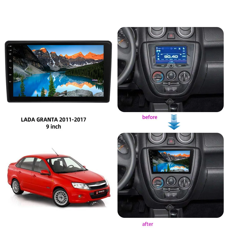 Eunavi 6G+128G Android 10 4G Car Radio Multimedia Player For LADA Granta Sport 2011 - 2017 GPS 2din 2 din dvd 1280*720 Carplay