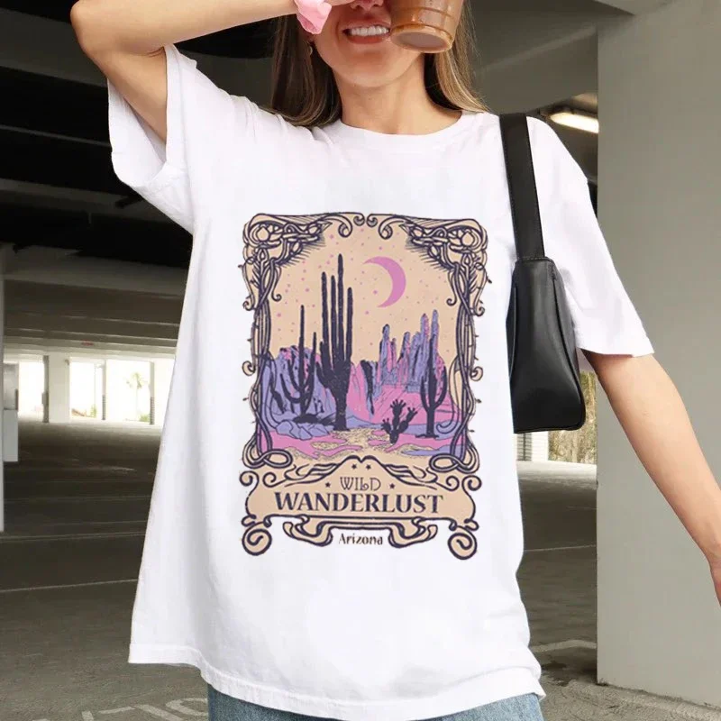 

Desert Wild Wanderlust Trendy Style Printed Summer Short Sleeve Casual Fashion Women's Pattern T-Shirt Women's Clothing T-Shirt