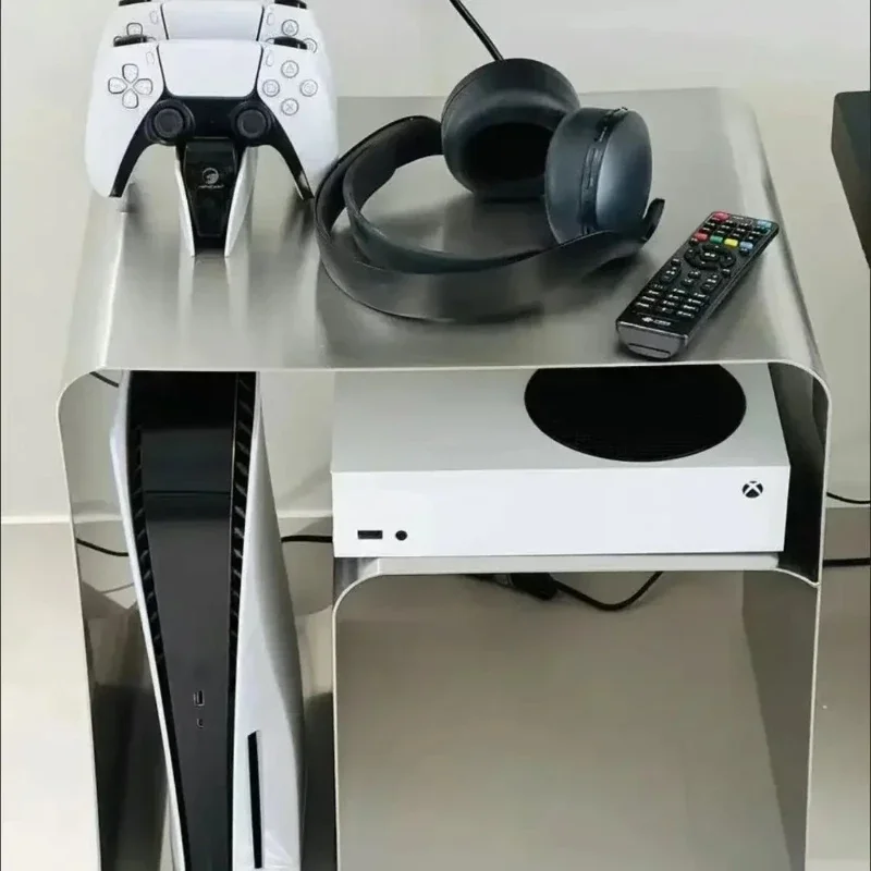 Meja Samping Persegi Stainless Steel Tebal Gaya Nordik Modern Minimalis Meja Kopi Persegi Penyimpanan Mesa De Centro Meja Samping Tempat Tidur