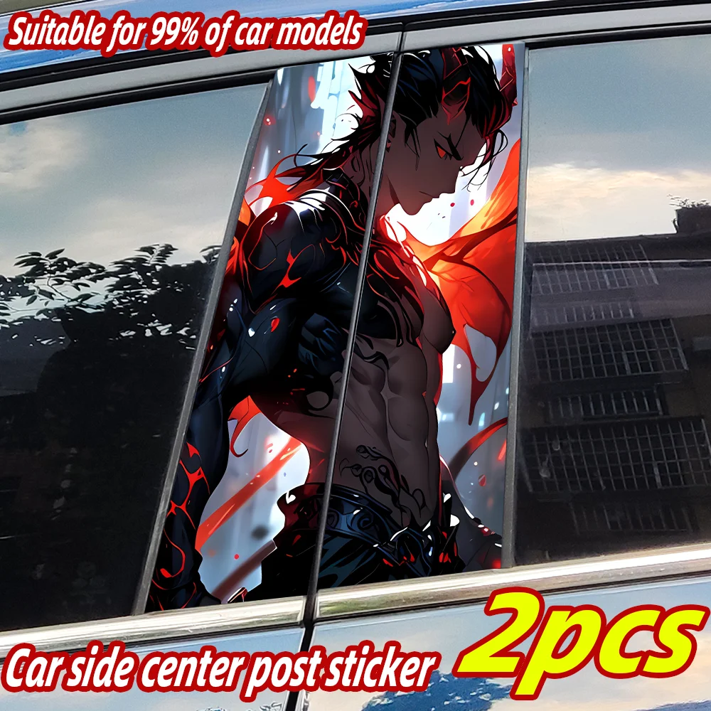 

Anime Demon Man Car Stickers Auto B Pillar Waterproof Decor Cover Scratches Sunscreen Car Doors Pillar Vinyl Decals Accessories