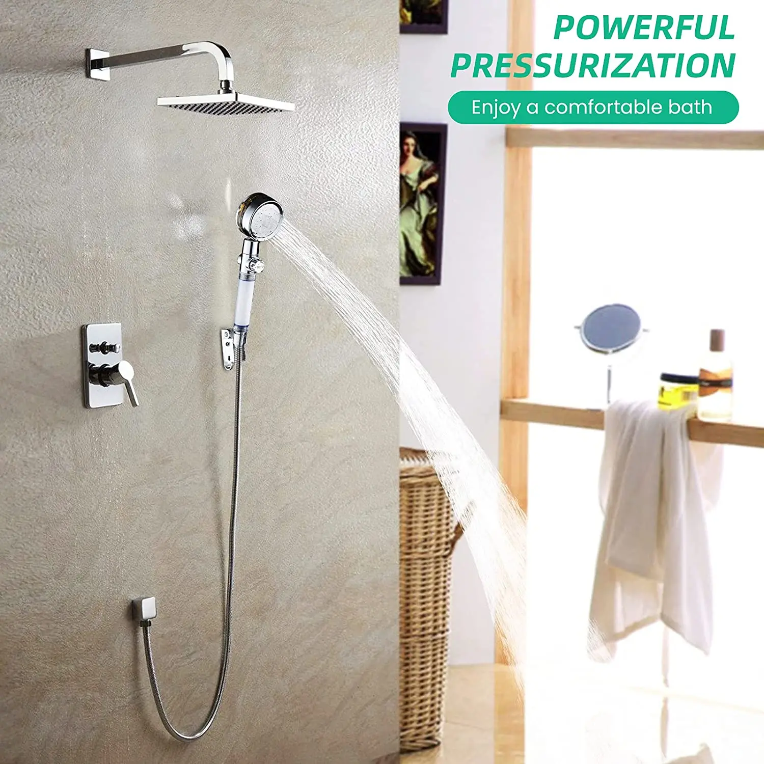 Dropshipping Turbo Propeller Rainfall Handheld Shower Head for Dropshipper
