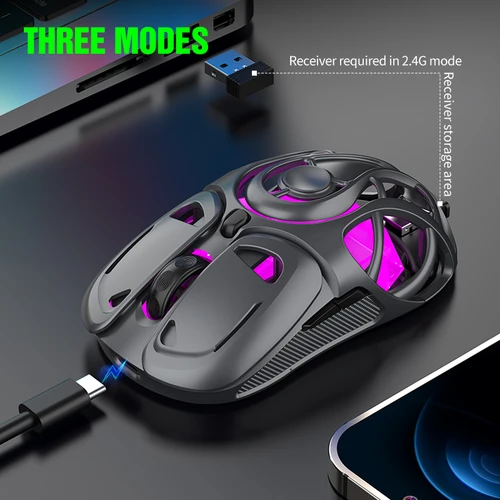 Imagen 2 del producto Ratón inalámbrico Bluetooth Xiaomi X10 de tres modos, diseño de esqueleto ligero, ratón portátil para juegos para PC, Android, IOS, Universal