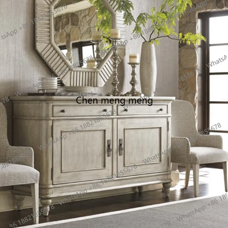 

Американский французский деревенский шкаф-комод из массива дерева в стиле ретро для виллы, моделированной комнаты или прихожей