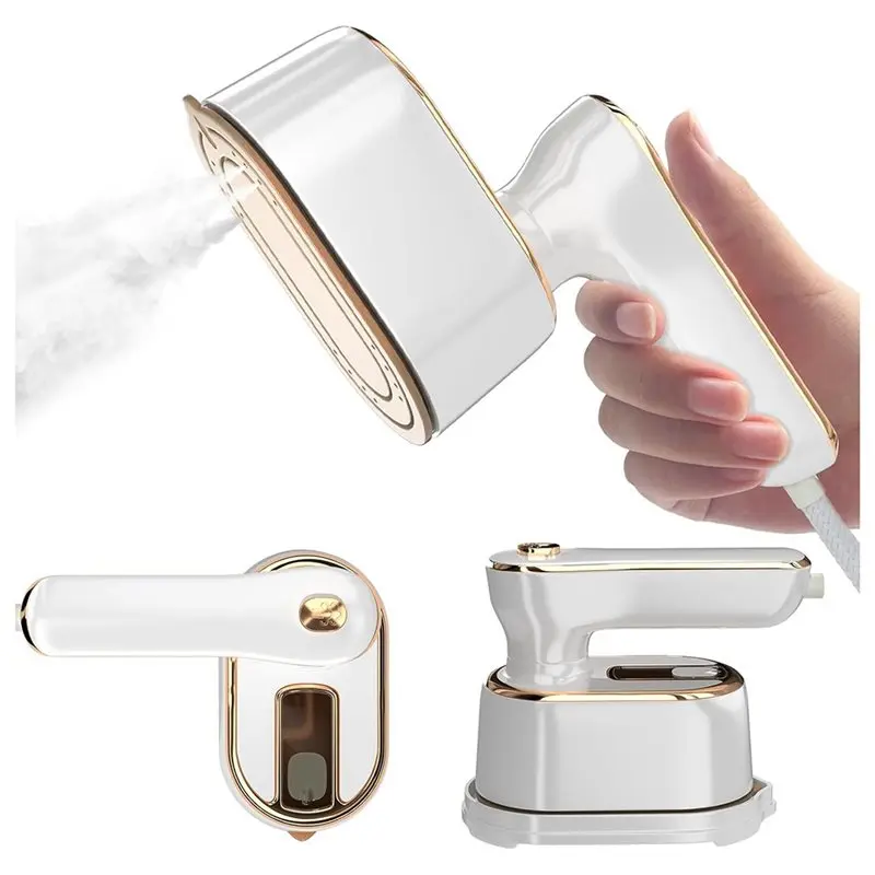 B64B-Travel Steamer Iron For Clothes Mini - Portable Ironing Machine Travel College Dorm Home Essentials (White) EU Plug