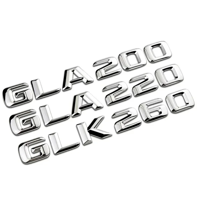 

High Quality 3D Stickers Car Trunk Badge Letters Sticker Emblem Logo For Mercedes GLA X156 GLK X204 GLK GLA 45 200 220 260 300