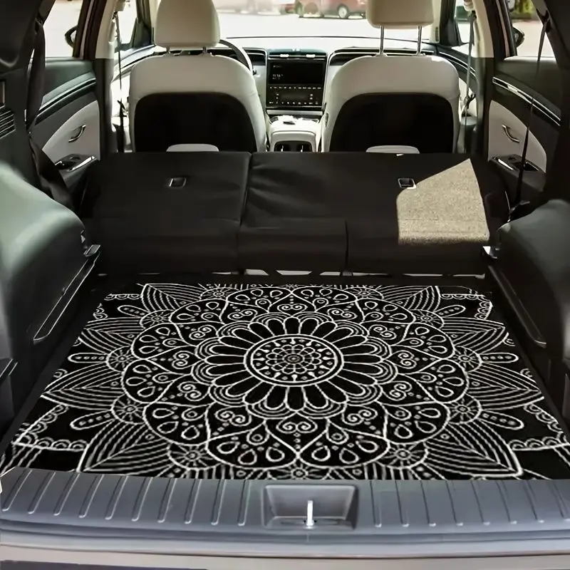 VIKAMA Boho Mandala Geometric Pattern Car Cargo Trunk Mat Anti‑Dirt Waterproof Rear Trunk Protector Pad Car Interior Decoration