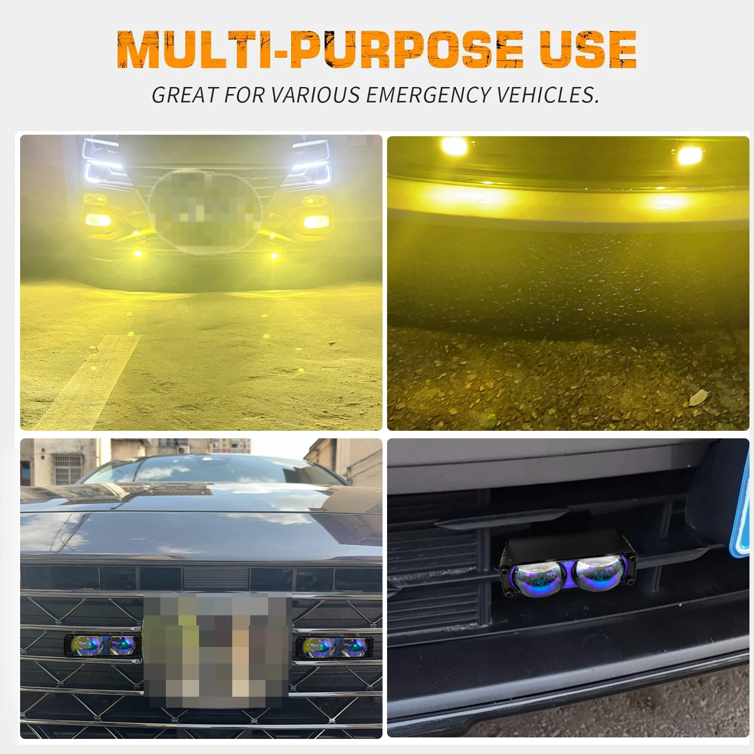 Car Led Light Bar Grill Additional Spotlights White Amber DRL Hihh Low Beam Driving Fog Lights for Motorcycle Offroad 4X4 12-80V