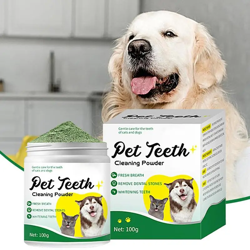 Dog Tooth Cleaning Powder Dog Breath Freshener Advanced Care 100g Formulated Dog Tooth Powder For Small Medium Large Dogs