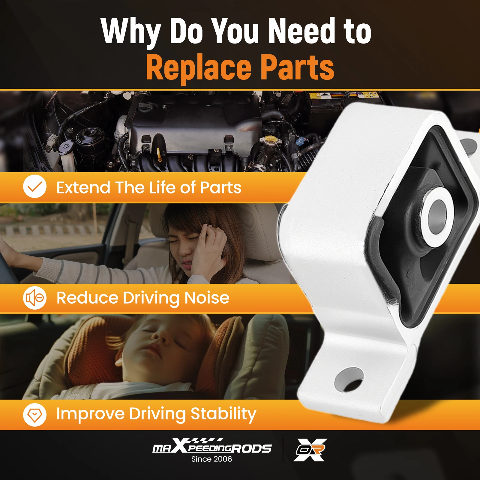 

5x Motor Mount & Trans Mount For Honda Element 2.4L 4WD 2003-2006 Auto Trans