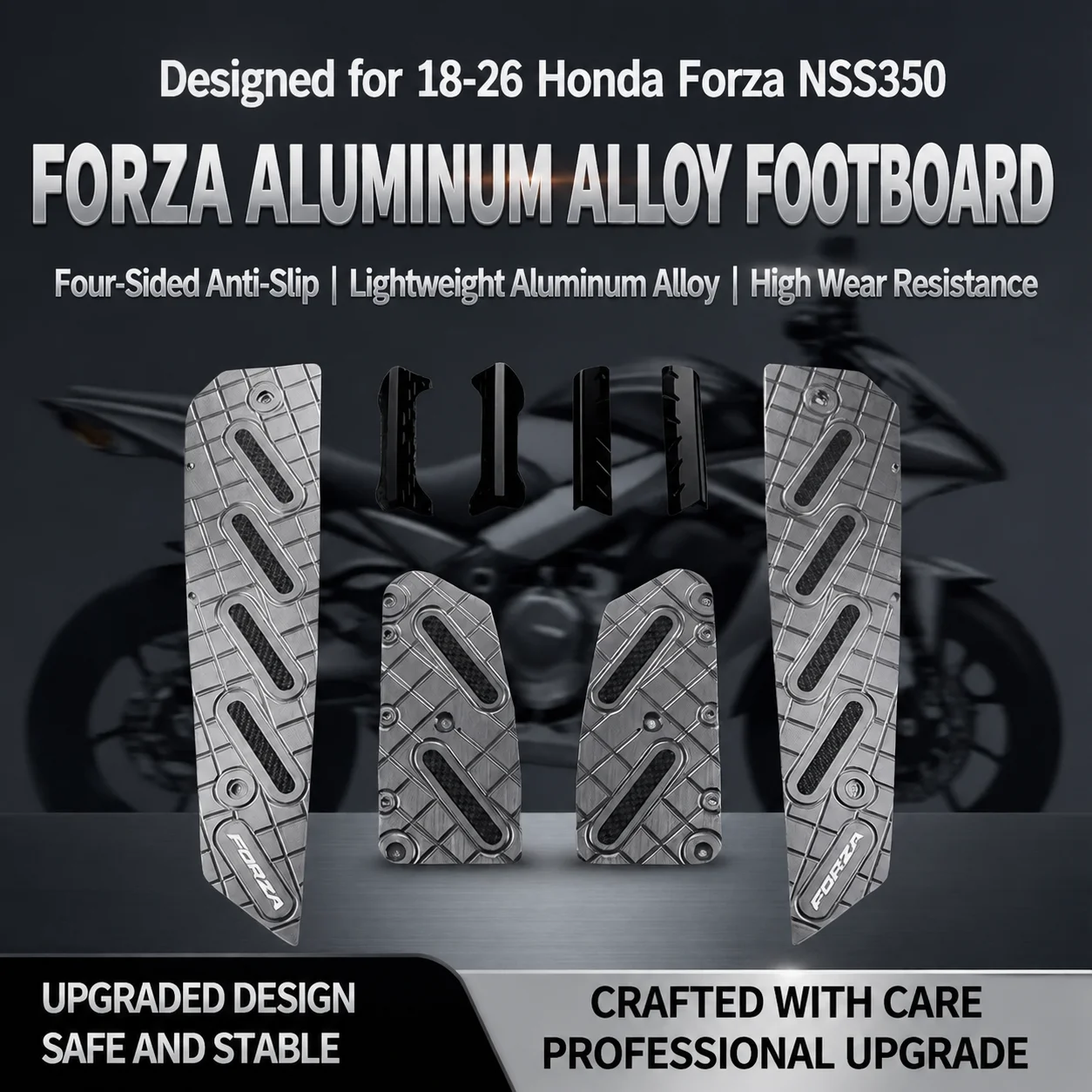 

For Honda Forza350 FORZA 350 NSS 350 2018-2026 Motorcycle Accessories Footrest Footboard Step Footpad Pedal Plate Foot Pegs