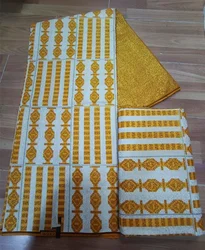 Ankara African Fabric kente gold  Real Wax Fabric Nigeria Ghana Style Tissu Sewing Dress Craft DIY 100% Cotton 4+2yards