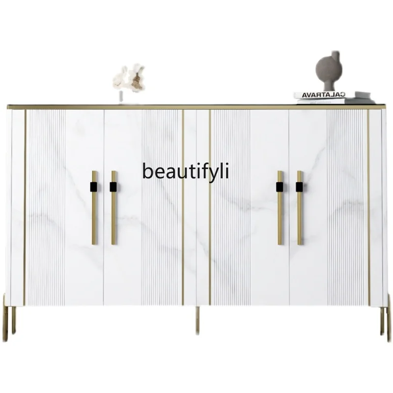 

Stone Plate Shoe Cabinet Home Doorway Entrance Foyer Multi-Functional Large Capacity Light Luxury Storage Double-Sided Hallway