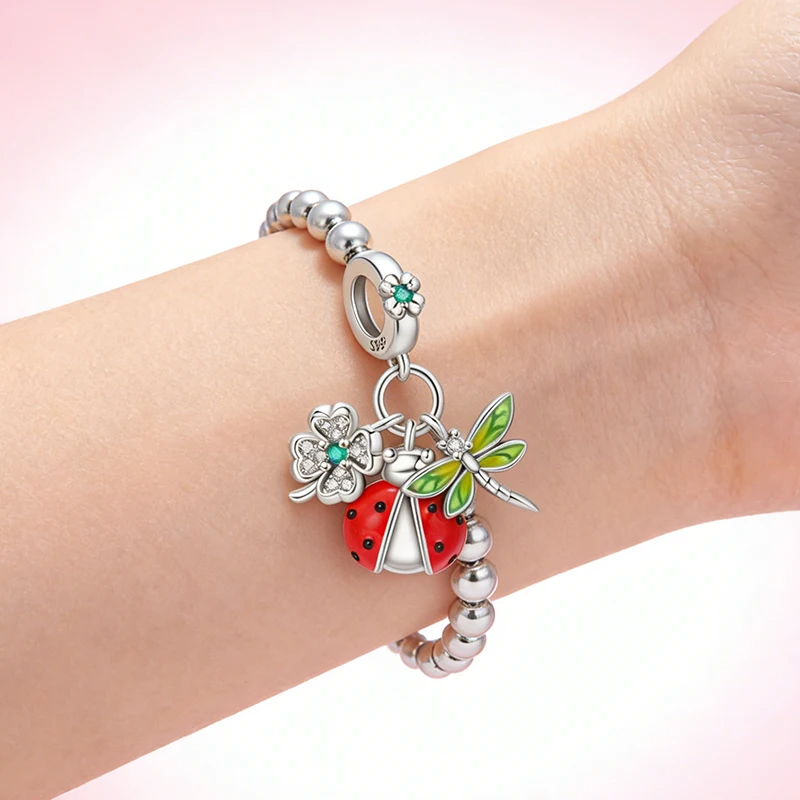 

2026 Popular 925 Sterling Silver Romantic Natural Pendant CZ Zircon Dangle Fit Original Bracelet DIY For Women Jewelry Gifts