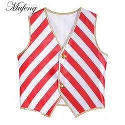 Teen Hip-hop Jazz Street Dance Vest Boy Girl Candy Cane Christmas Costume Waistcoat Kid Choir Party Stage Performance Costume