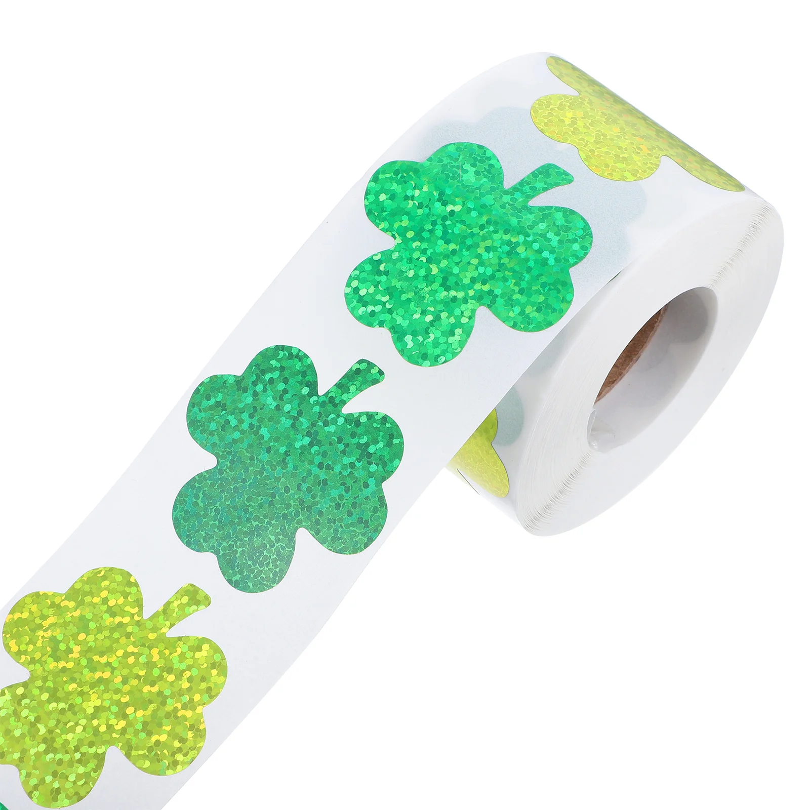 Cartoon Stickers Adhesive St Patrick's Day Round Sealing Shamrocks Lucky Green Glitter