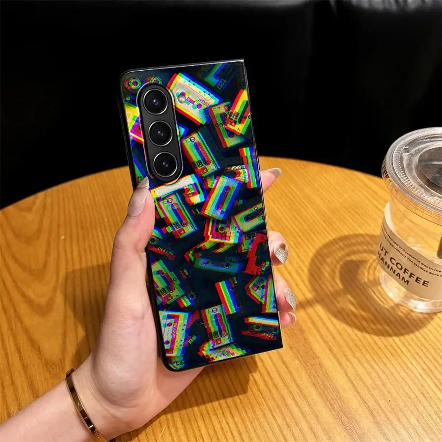 Phone Cover Case for Samsung Galaxy Z Fold 8 Ultra ZFold5 ZFold4 ZFold6 Z Fold 7 6 5 4 3 ZFold7 ZFold3 Phantom Cassette Tape Art