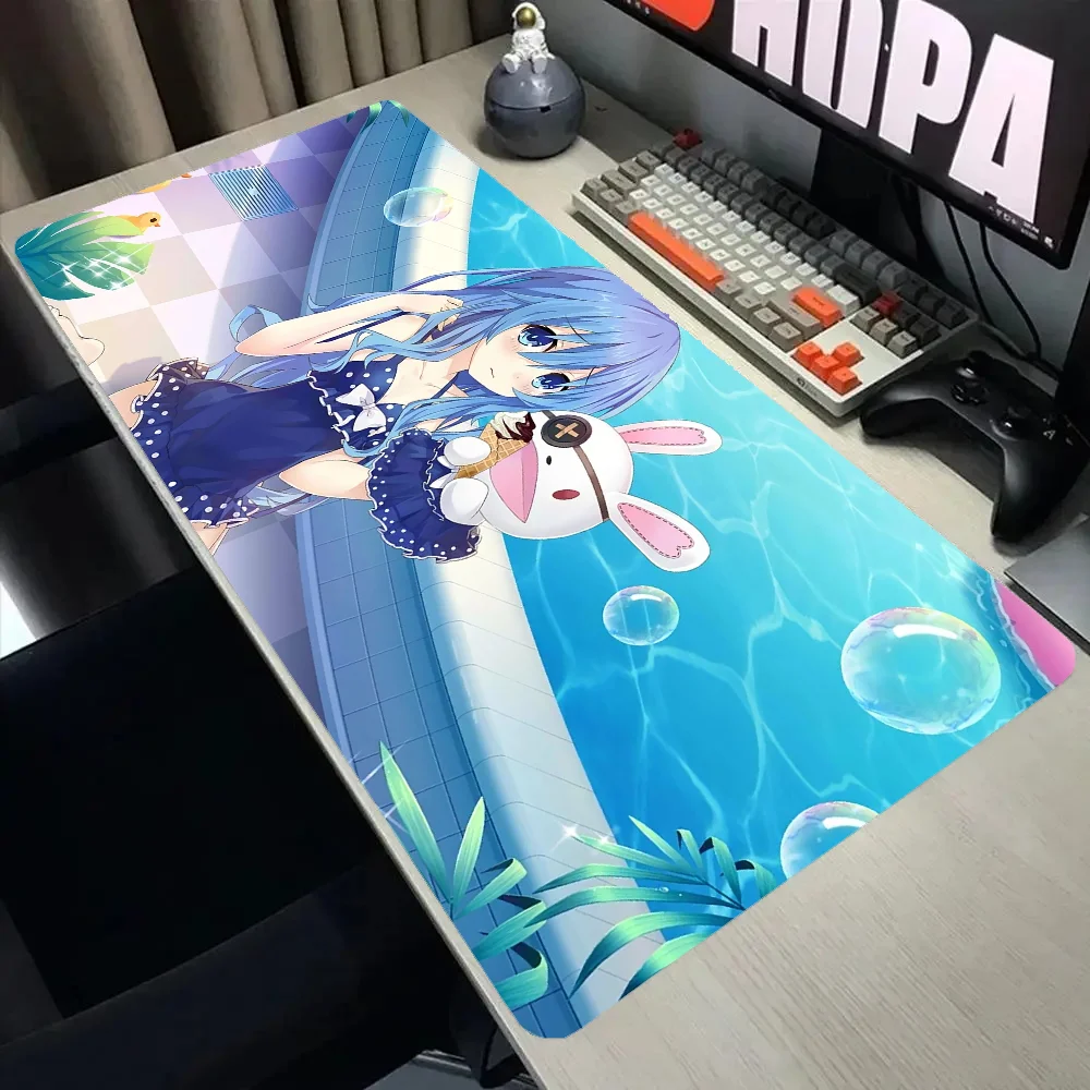 Anime DATE A LIVE Himekawa Yoshino Mousepad Larger Mousepad Xxl Gaming Keyboard Computer Desk Mat Accessories Game Mause Pad