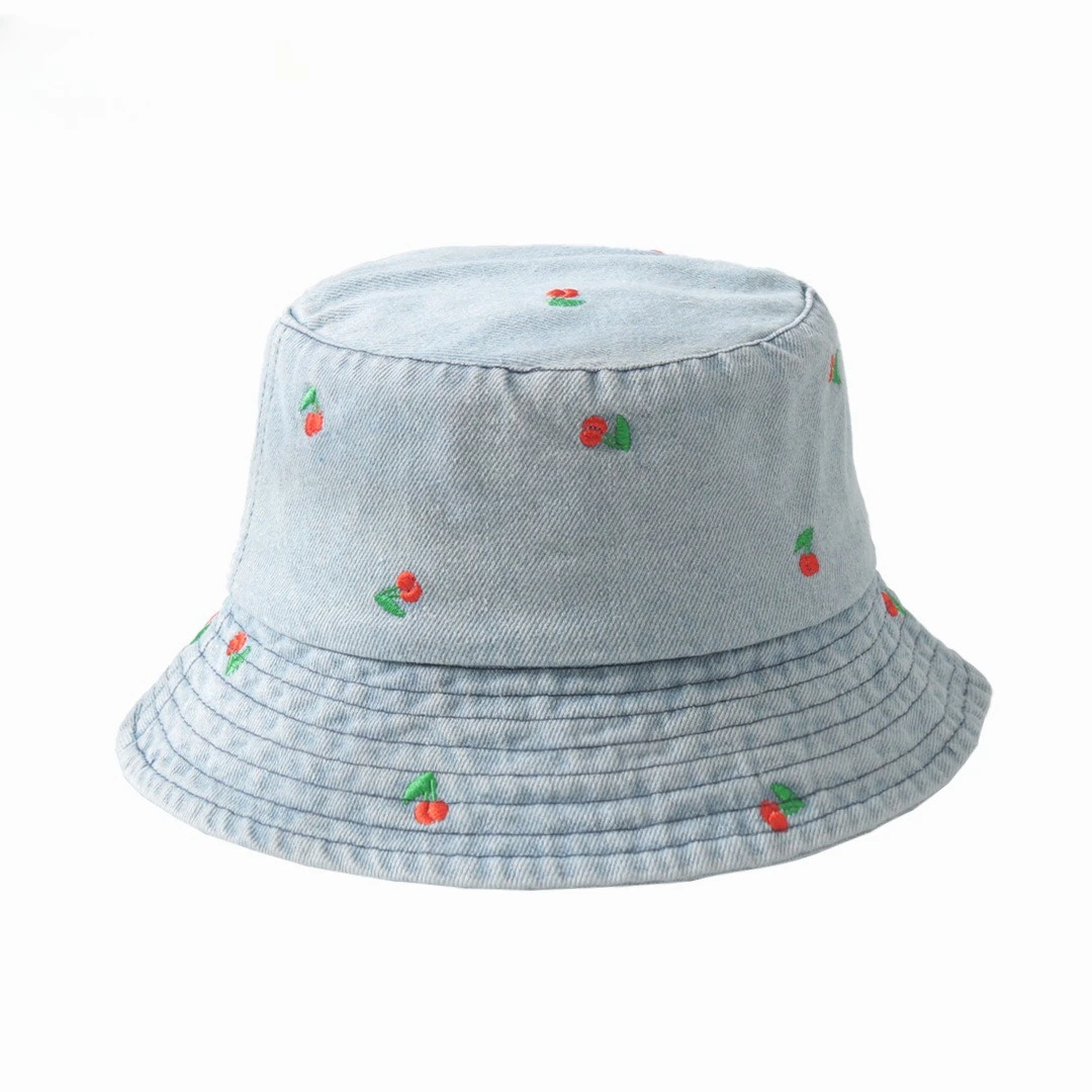 Beliebte kleine Gänseblümchen bestickte Baumwolle Sommer Jeans Eimer Hut Kappe für Frauen Frühling Fischer Hut Outdoor-Reise Sonnenschutz Geschenk – Detail 15