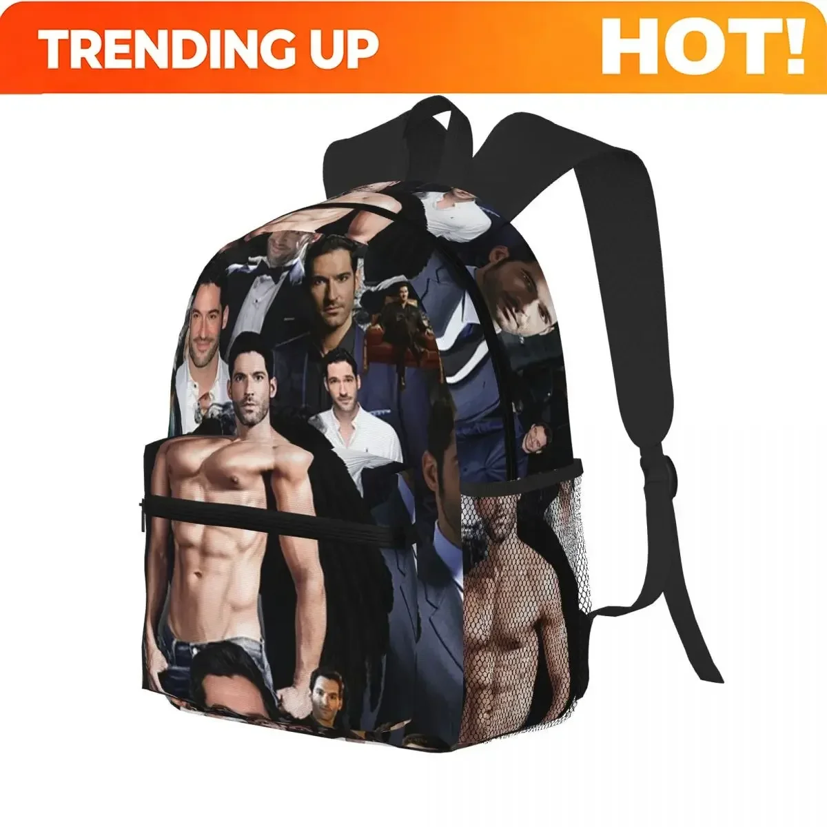 Custom Bag Tom Ellis Lucifer Student Backpack School Bag Hiking Travel Daypack For Boys Girls Bookbag Shoulder Bags