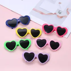 Heart Miniature Sunglasses Candy Color Frame Doll Glasses Toys Eyewear Doll Eyes Clothes Accessories For 60CM Dolls Dress Up