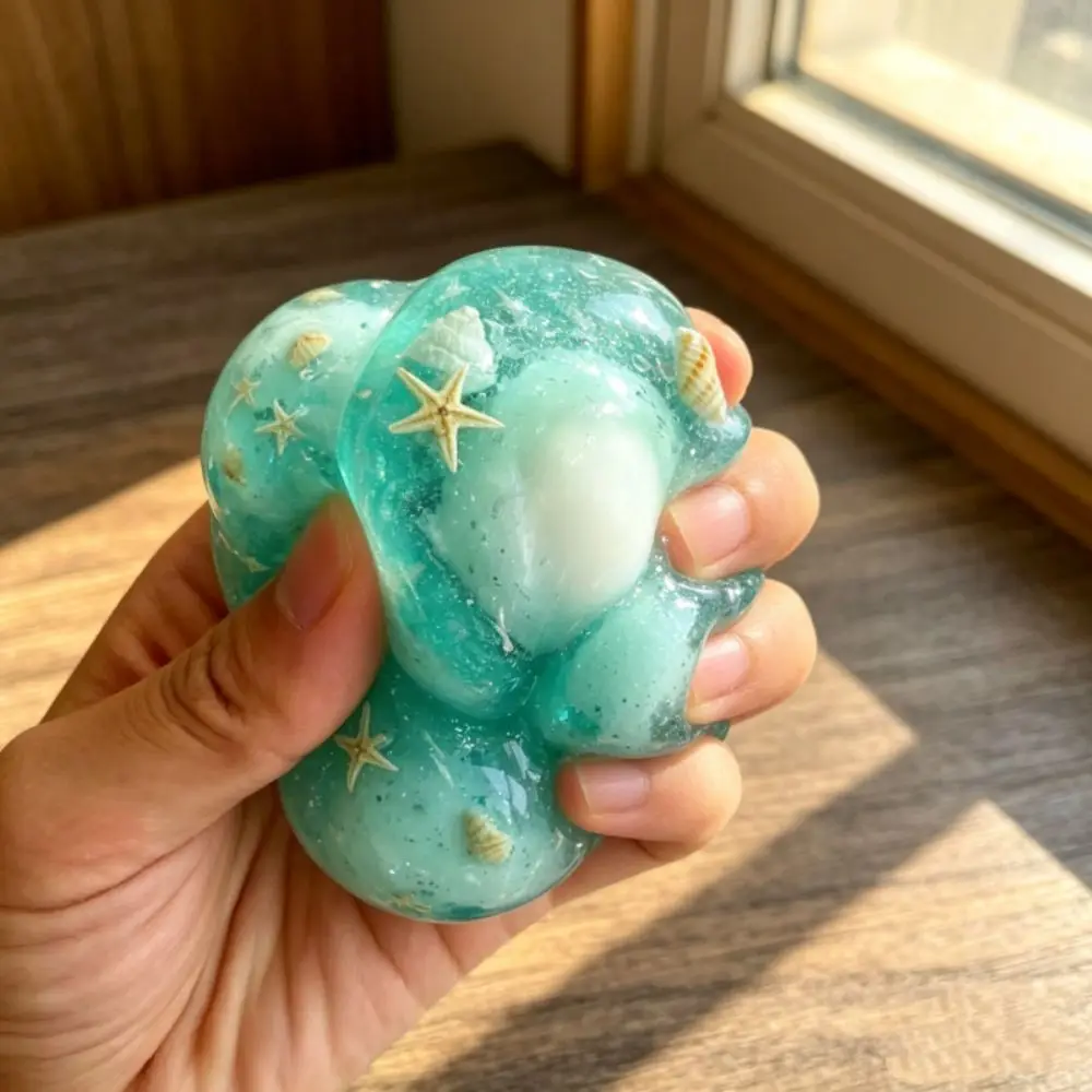 Ocean Crispy Squishy Ball Shapable Satisfying Sound Wax Crunchy Squishy Pinch Handmade Sensory Fidget Ball Children Gifts