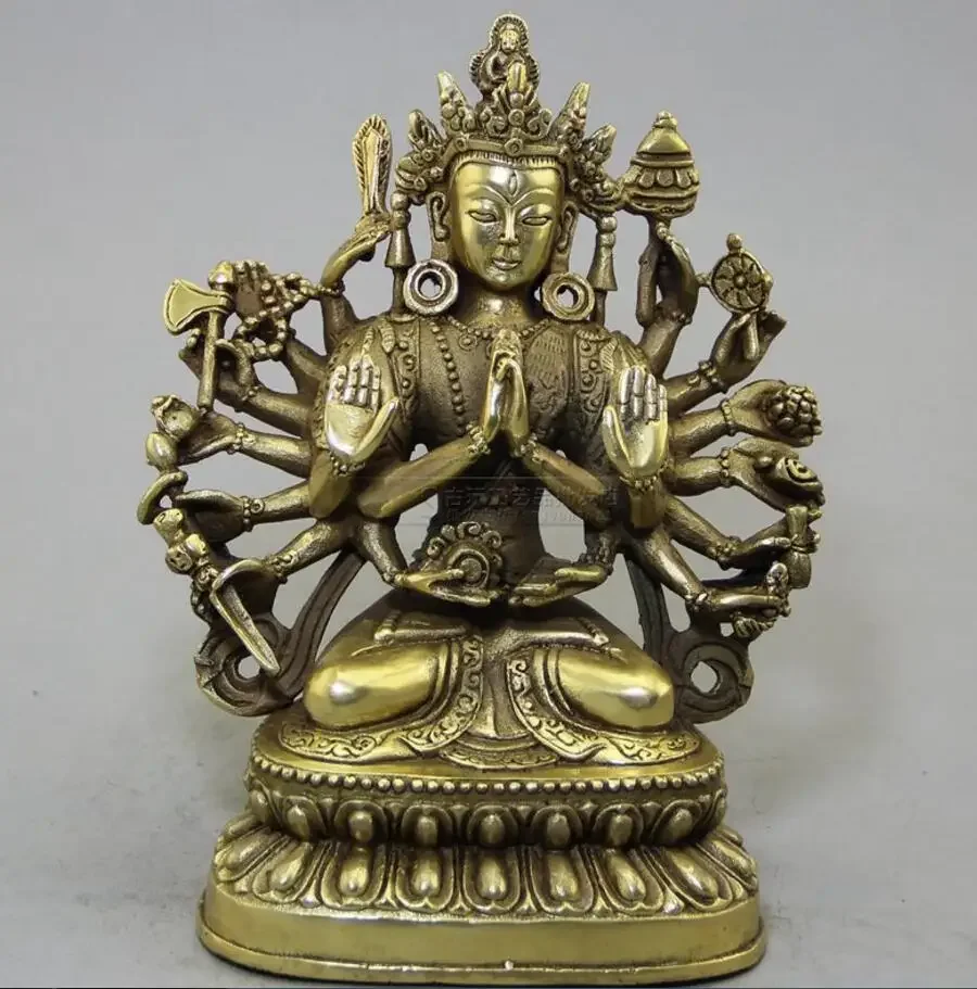 Copper Statue Wholesale collection of exquisite antique antique crafts manufacturers direct sales brass sitting thousand hand Gu