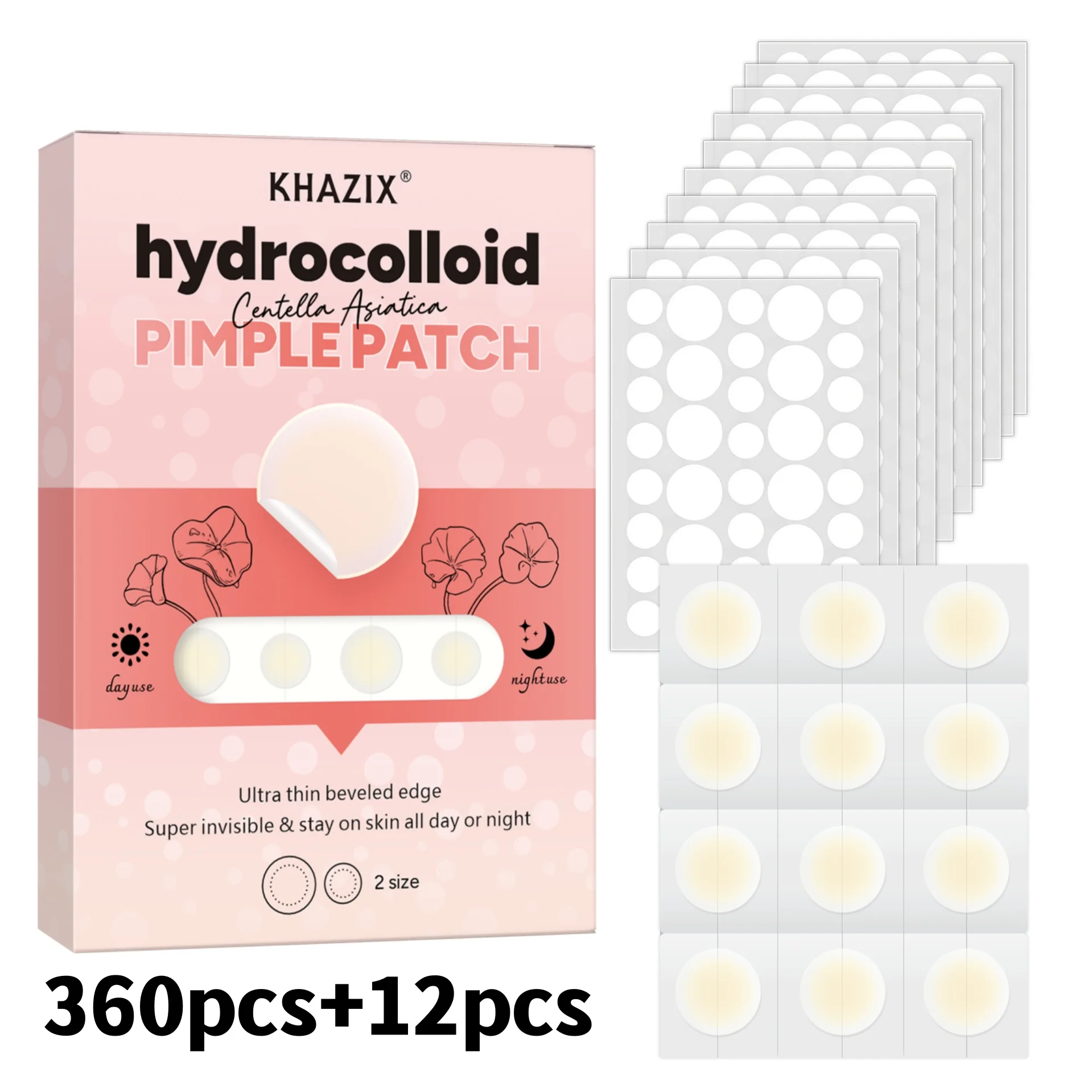 

372шт круглые гидроколлоидные пластыри от прыщей | Водонепроницаемые дышащие нераздражающие прозрачные скрывающие пластыри для ежедневного ухода.