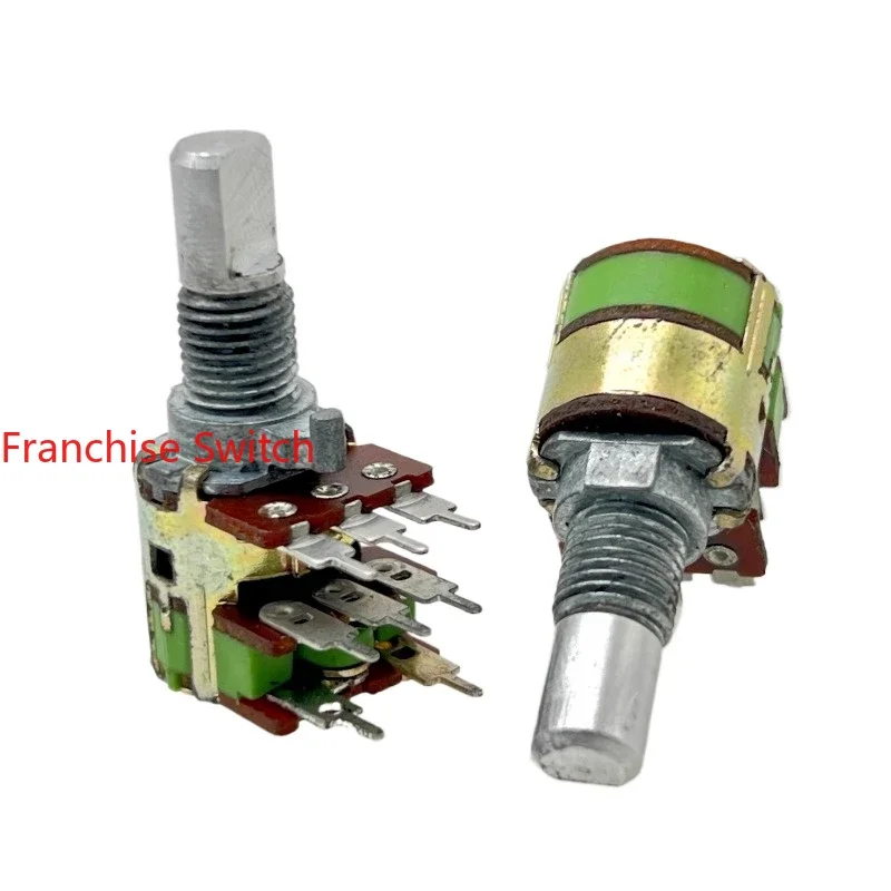 50PCS 12Type Rotary Potentiometer, Double Belt Switch A10K Shaft Length 15mm Half  8Feet