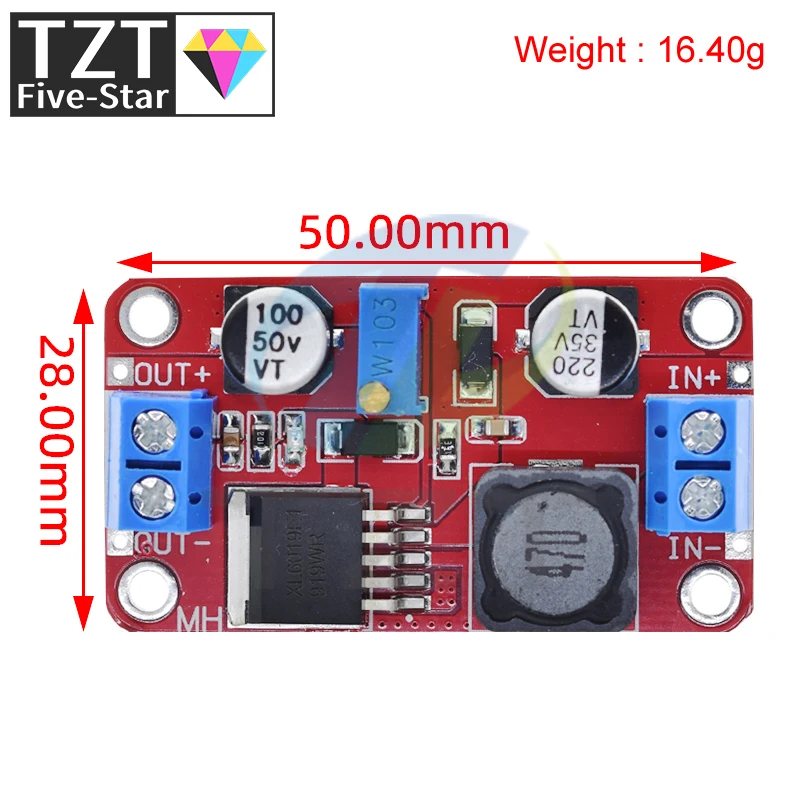 TZT 1/5PCS 5A DC-DC Step Up Power Module Boost Volt Converter 3.3V-35V To 5V 6V 9V 12V 24V XL6019