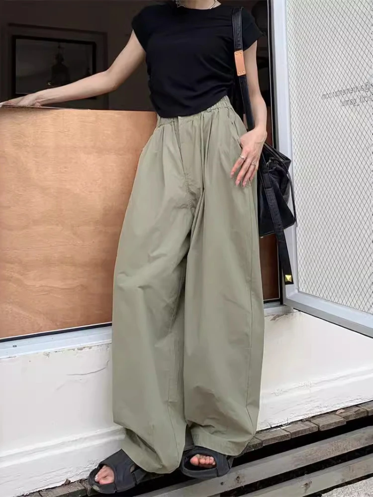 Y2K Lazy Sle Casual Pants Women's New High Waist Casual Wide Leg Pants Korean Fashion Slimming Loose Jogging Trousers Streetwear