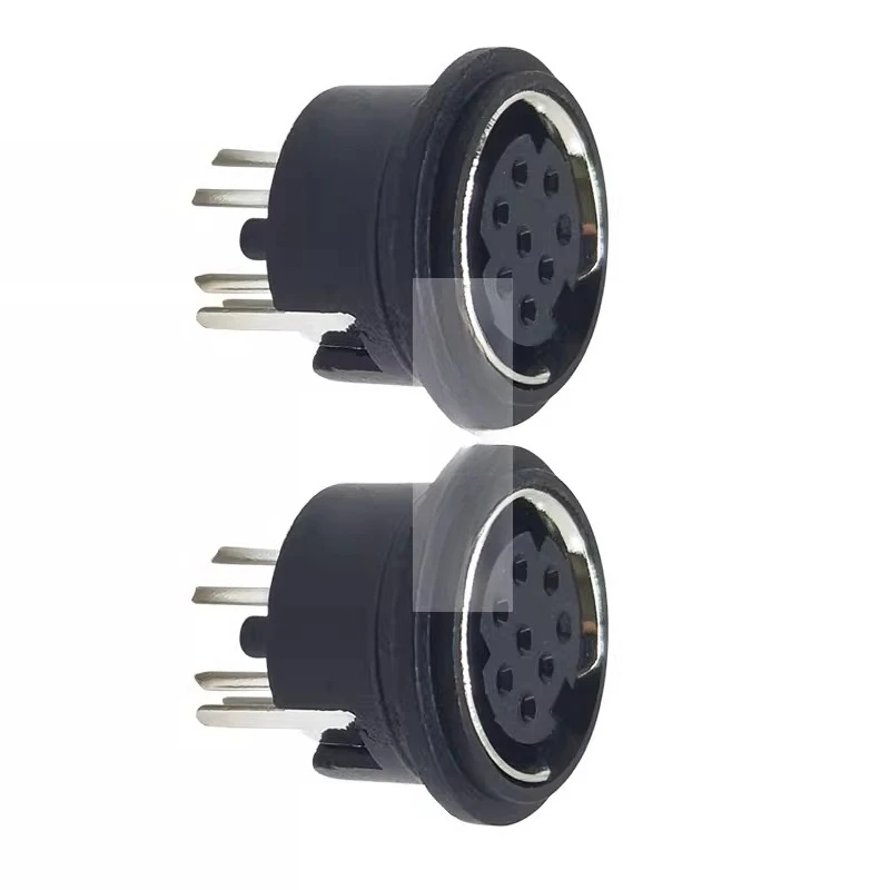 DIN-804 8-pin connector S terminal PS2 power port DC socket 180-degree solder plate PLC communication MD 5pcs