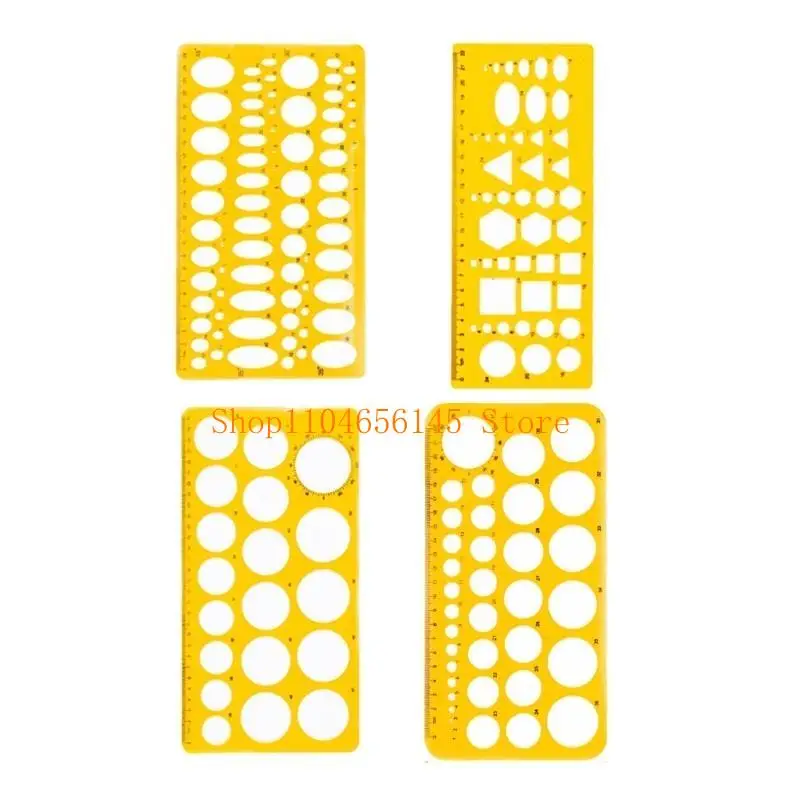 5asd قالب رسم دائرة استنسل هندسي مسطرة قوالب قياس واضحة لرسم هندسة البناء