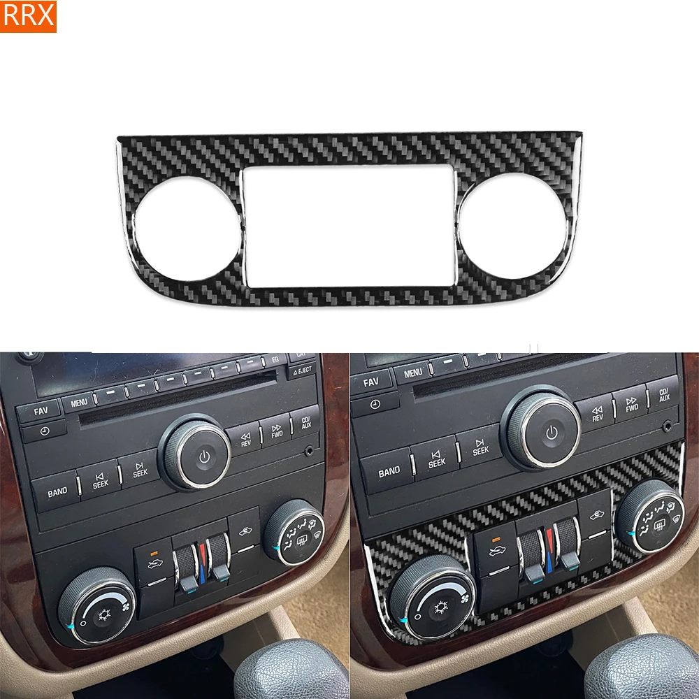 

For Chevrolet Impala 2006-2013 Center Console Air Conditioning Button Cover Real Carbon Fiber Sticker Car Interior Accessories