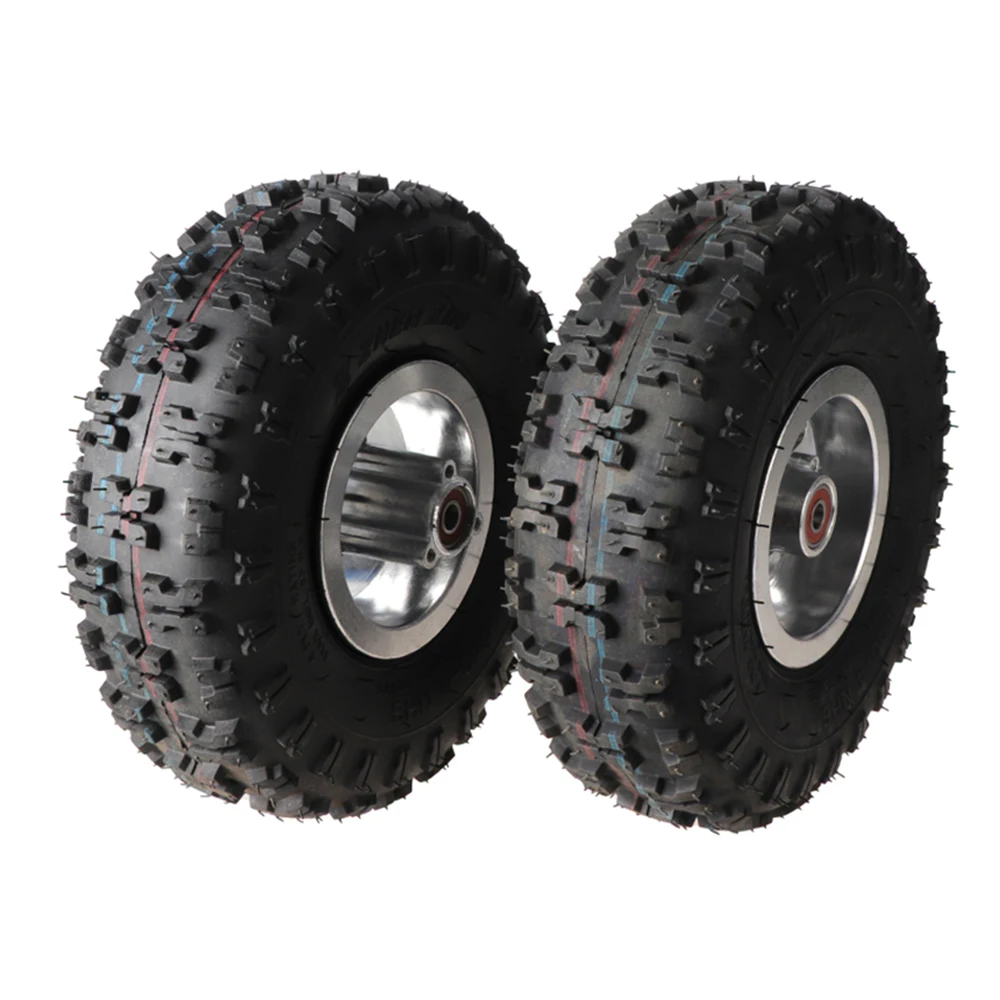 Conjunto completo de roda 4.10-4 - Kit de pneu, tubo e aro de 4 polegadas para mini bicicleta de sujeira 49cc/quad ATV