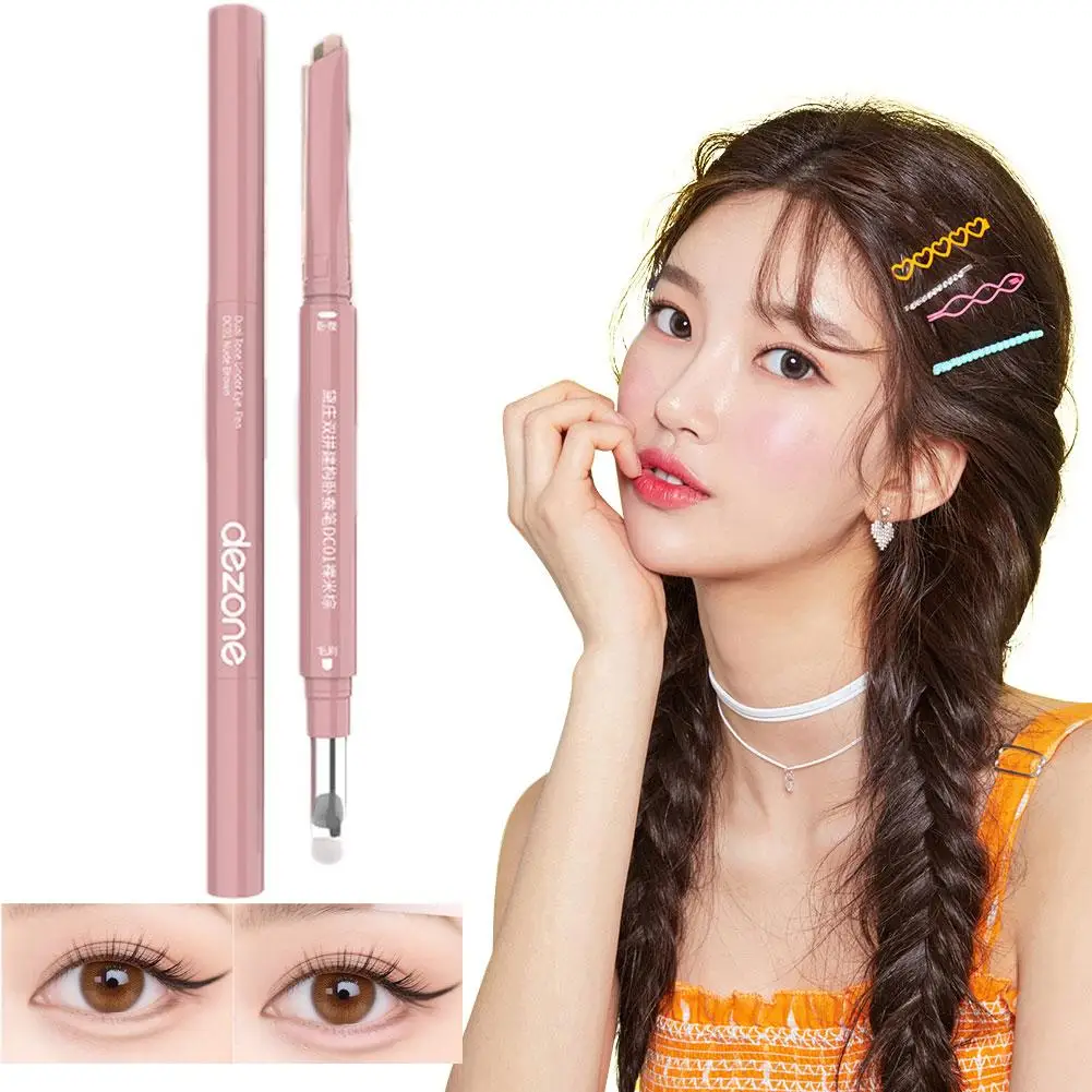 Double-End Lying Silkworm Pen Waterproof Anti-Sweat Natural Enlarge Eyes Cosmetic Pencil 3D High Lighter 2in1 Korean Makeup