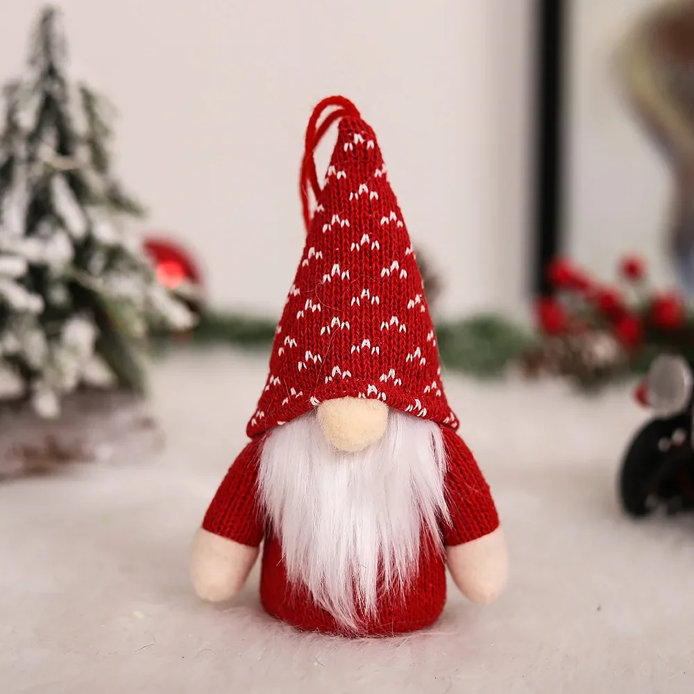 Christmas Led Light Gnomes Dwarf Plush Doll Decorations For Xmas Tree Door Hanging Ornaments For Home Party Desktop Decor