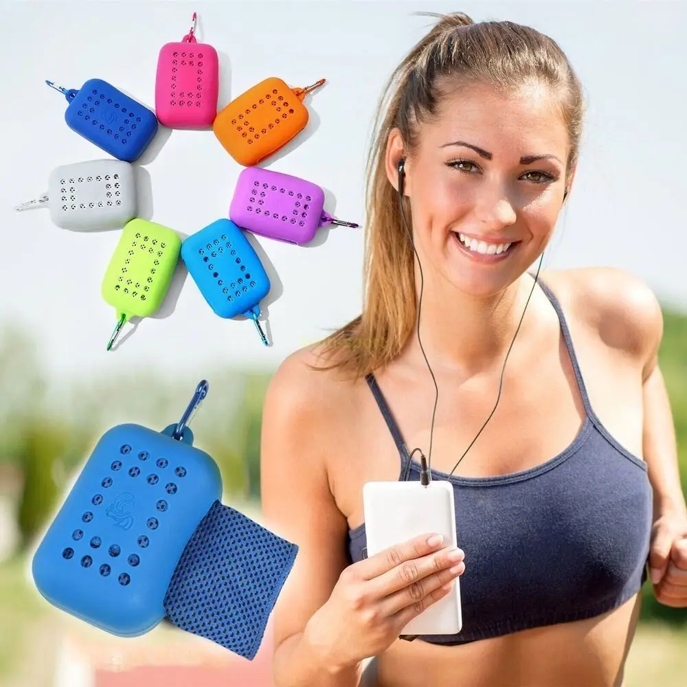 New Soft Quick Dry Fitness Cool Towel Mini Silica Gel Quick Drying Towel Microfiber Breathable Towel Silicone Bag Sports