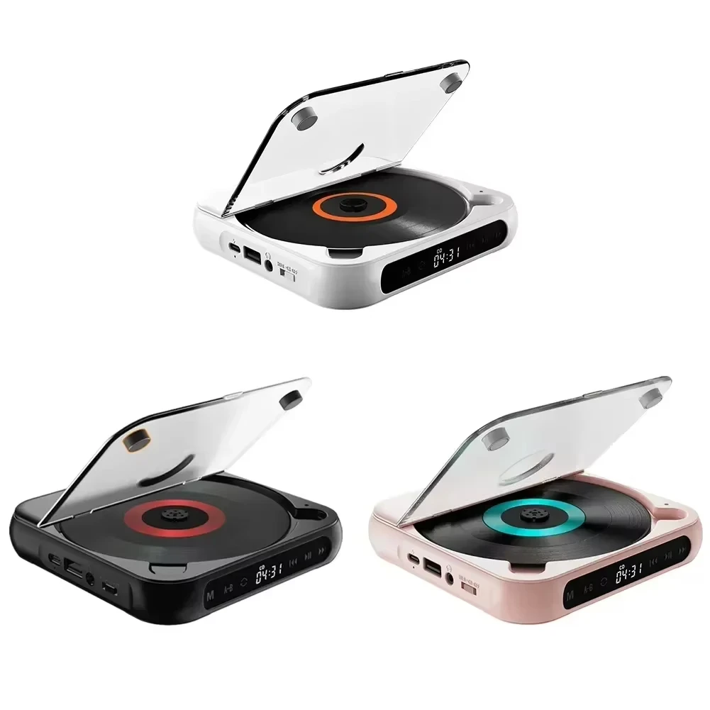 

Портативный Bluetooth CD-плеер, Bluetooth-совместимый USB-C, быстрая зарядка, подарок для изучения музыки, бабушек, черный, 2026, новинка