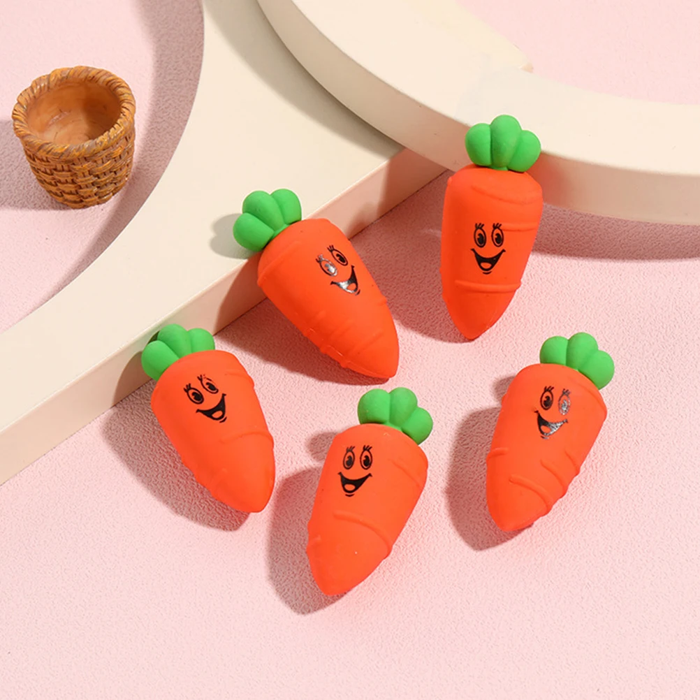 30pcs Creative Kawaii Carrot Eraser Novelty Lovely Eraser Mini Pencil Erasers Student School Office Stationery Supplies