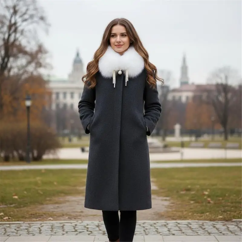 

2025 Новый роскошный зимний шарф с меховым воротником, теплый воротник, унисекс, одежда для защиты от холода