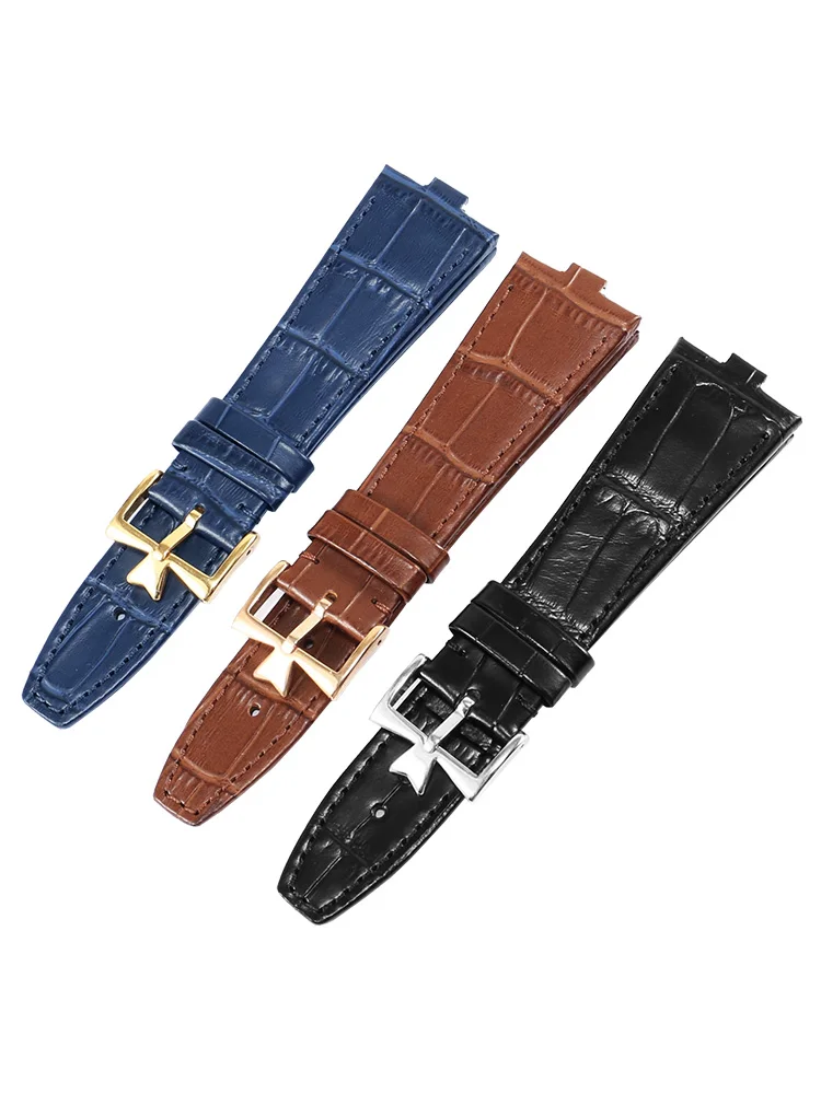 VC Quick-release Leather Watch Strap Substitute Alternative 4500v5500v7900v Series Convex Interface Leather Watchband 24-7mm.