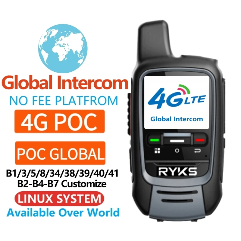 Global-Intercom 4G PoC Internet Two-Way Radio MINI Sim Card walkie talkie long range 5000km pair (no fee) Intercom platform