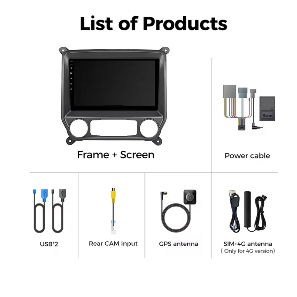 For Chevrolet Silverado 3 GMTK2 2014-2018 Android 16 2K QLED CarPlay Auto Car Radio Multimedia Video Player GPS stereo Head Unit