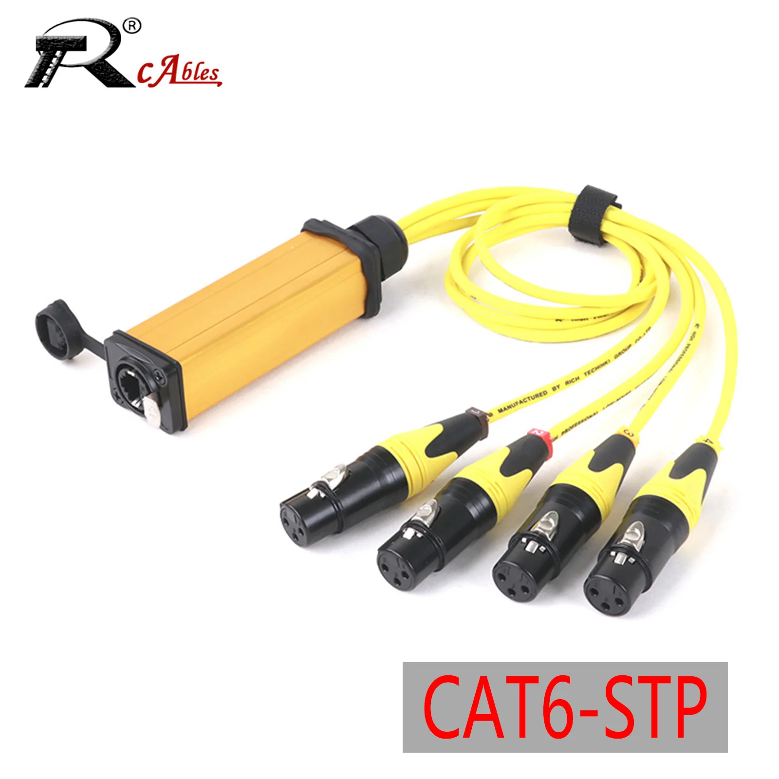 

3PIN XLR/DMX Female Snake 4-Channel Multi Network Snake Receiver to RJ45 Female CAT6A SFTP Single Ethercon Cable 0.5M-10M